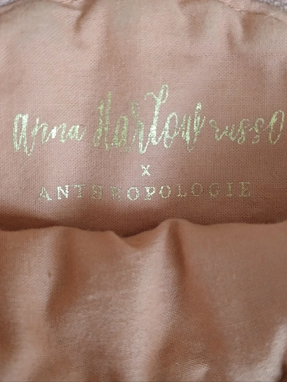 Anthropologie x Anna Harlow Russo Round Monogram A Crest Beaded Velvet Bag